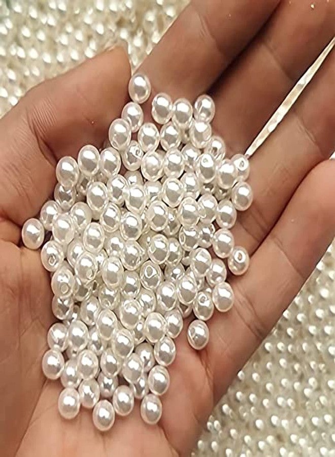 REGLET 750 Pcs Off White Beads - 6nm, 8mm, 10mm - DIY Beads for Bracelets Making Kit, Crafting, Embroidery Crafts, Jewellery Making Kit, Beadwork, Pearls for Craft, Beading - 150 Grams - Image 5